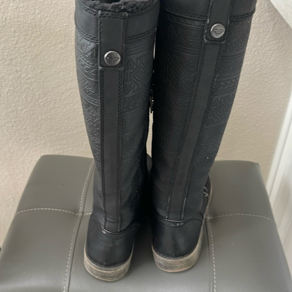 ROXY Mountain & The Seas black tall winter lace up boots size 6.5 - Picture 6 of 16